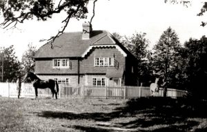 House, with horses in the field in front