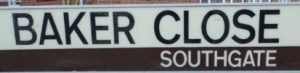 street sign - Baker Close, Southgate