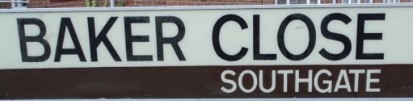 street sign - Baker Close, Southgate