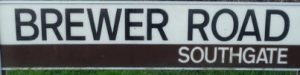 street sign - Brewer Road, Southgate