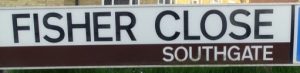 street sign - Fisher Close, Southgate