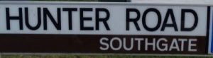 street sign - Hunter Road, Southgate