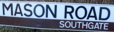 street sign - Mason Road, Southgate