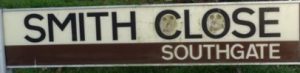 street sign - Smith Close, Southgate