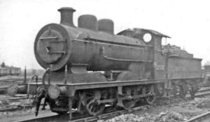 Black and white image of locomotive.