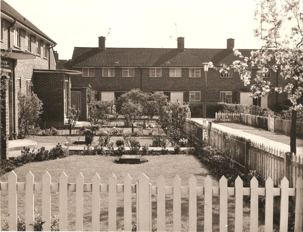 row of 1950s houses